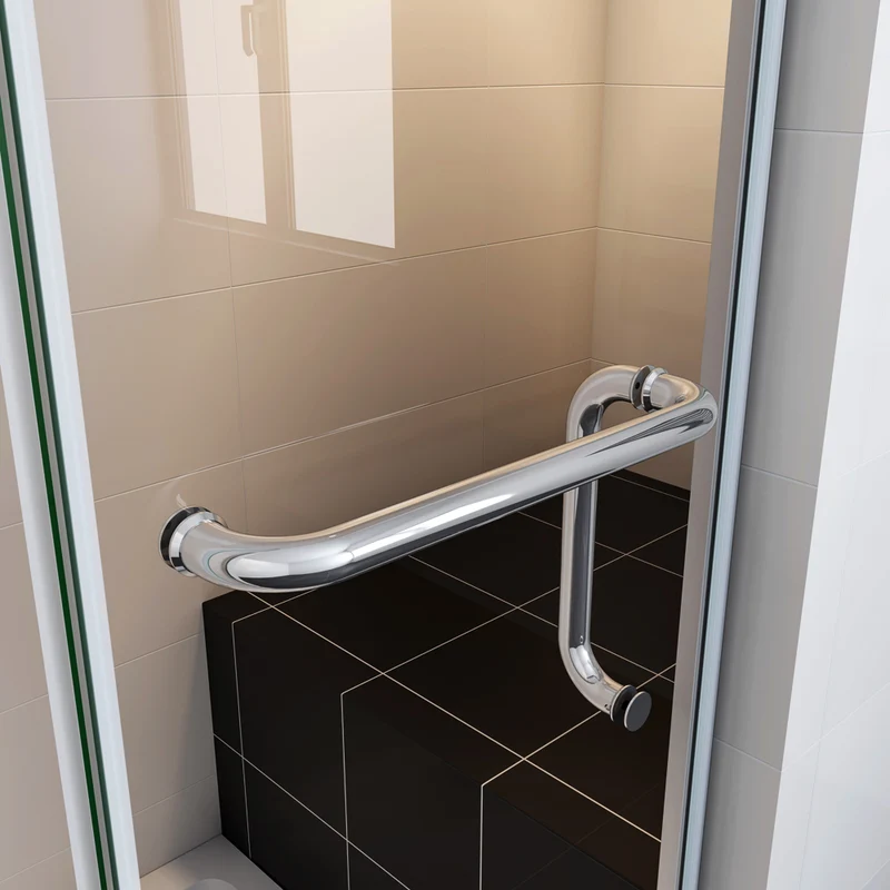Océan Porte de douche pliante avec une porte-serviette 8mm verre anticalcaire installation en niche modèle de Viten