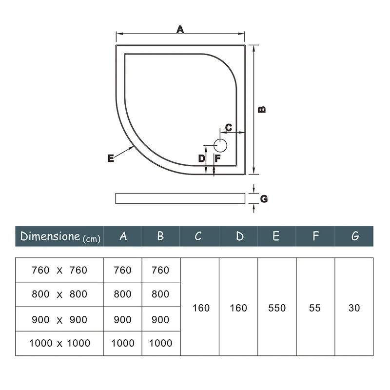 Océan Cabine de douche pivotante 195cm accès d'angle modèle de Quantina