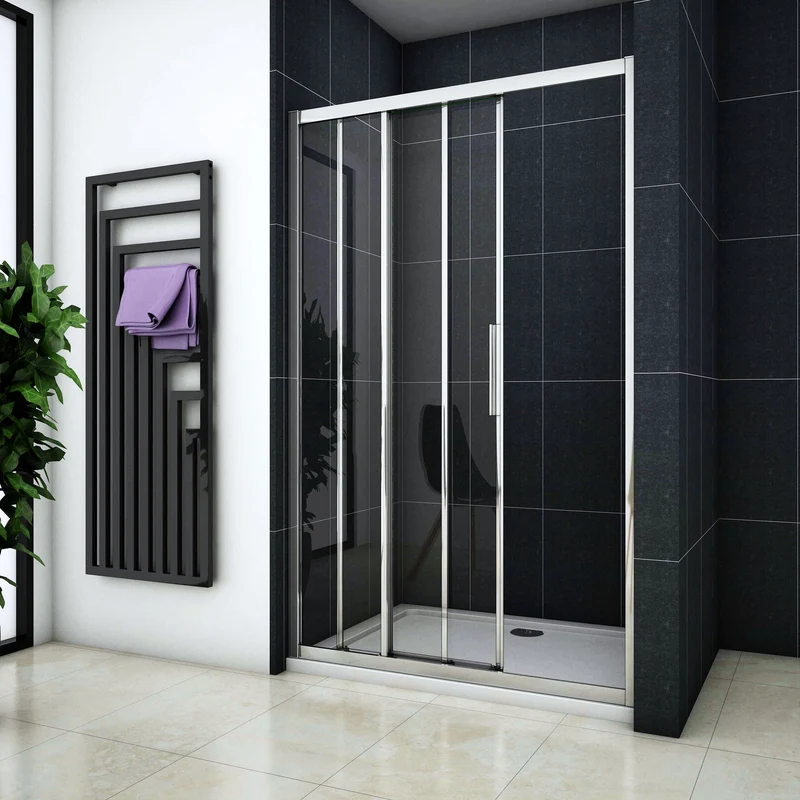 porte de douche 120/140 x195cm porte de douche coulissante en verre anticalcaire Océan