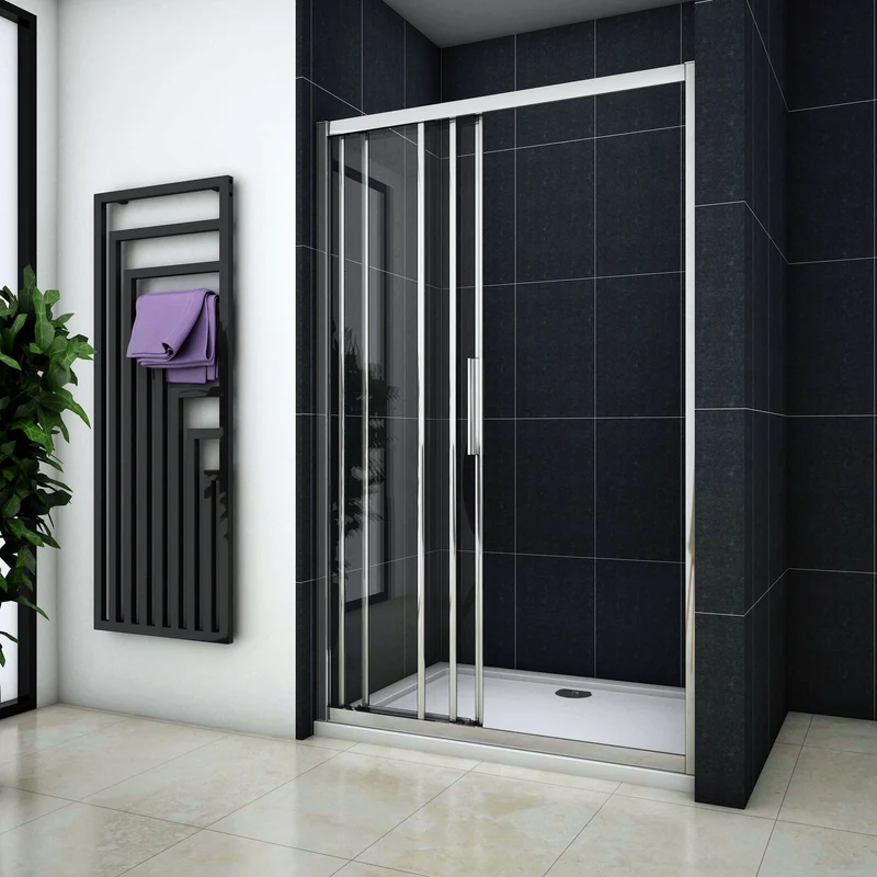 porte de douche 120/140 x195cm porte de douche coulissante en verre anticalcaire Océan