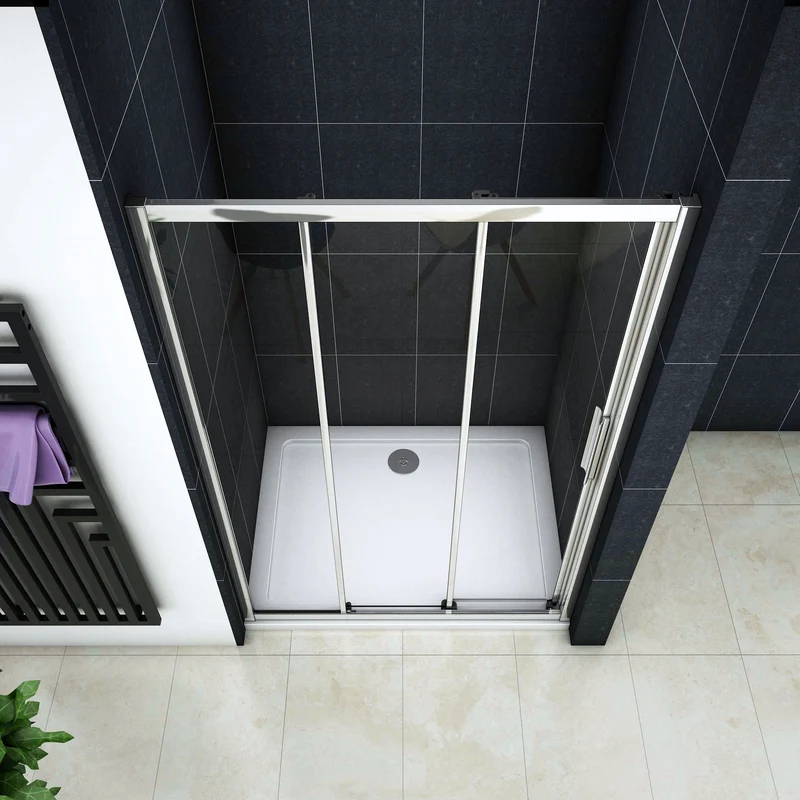 porte de douche 120/140 x195cm porte de douche coulissante en verre anticalcaire Océan