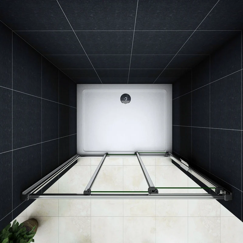 porte de douche 120/140 x195cm porte de douche coulissante en verre anticalcaire Océan