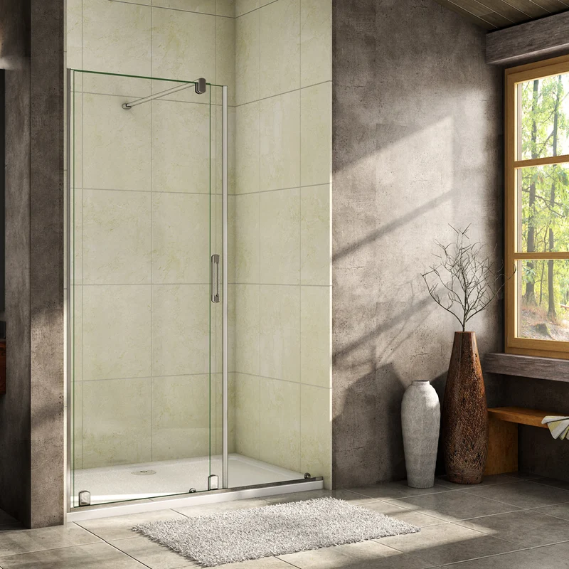 porte de douche 190cm en verre anticalcaire porte coulissante en niche Océan