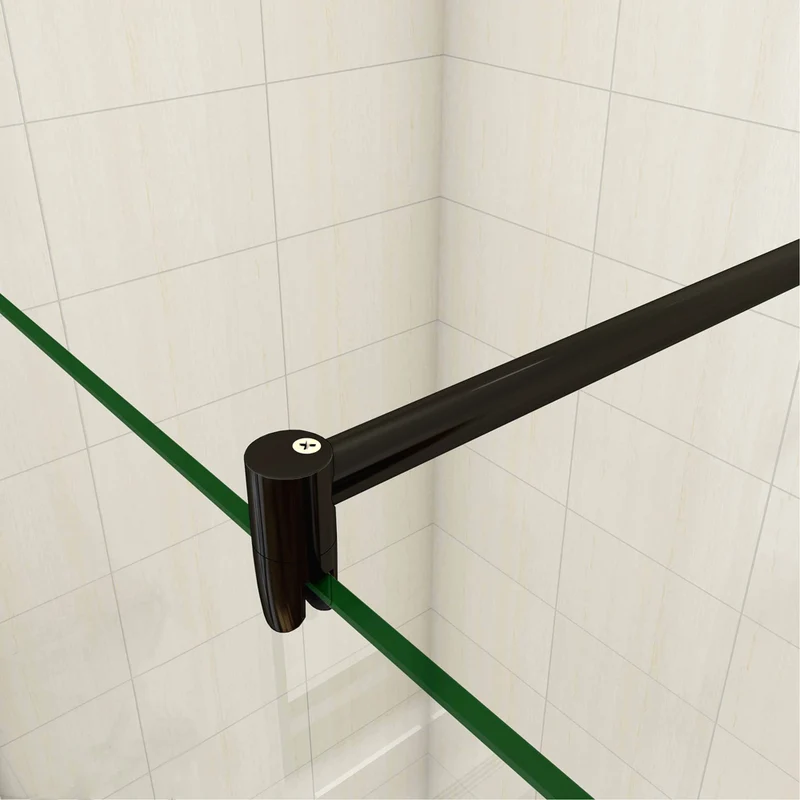Océan Paroi de douche 78-158 x200cm paroi de douche à l'italienne avec les 2 barres noires 70-120cm