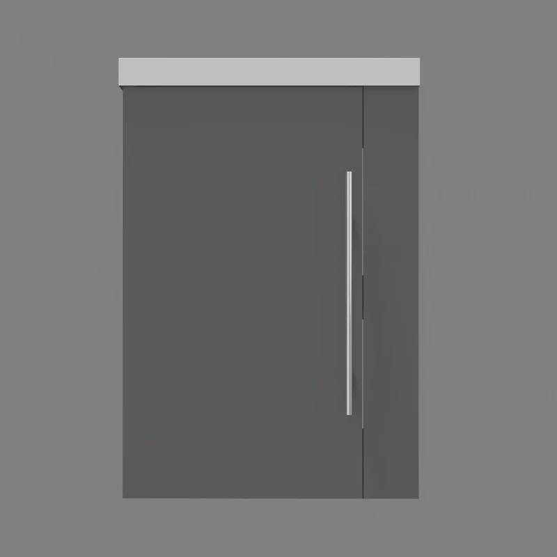 Meuble de salle de bain, meuble sous vasque à suspendre, meuble de rangement MDF 45cm, livrée avec vasque Blanc / Bois clair