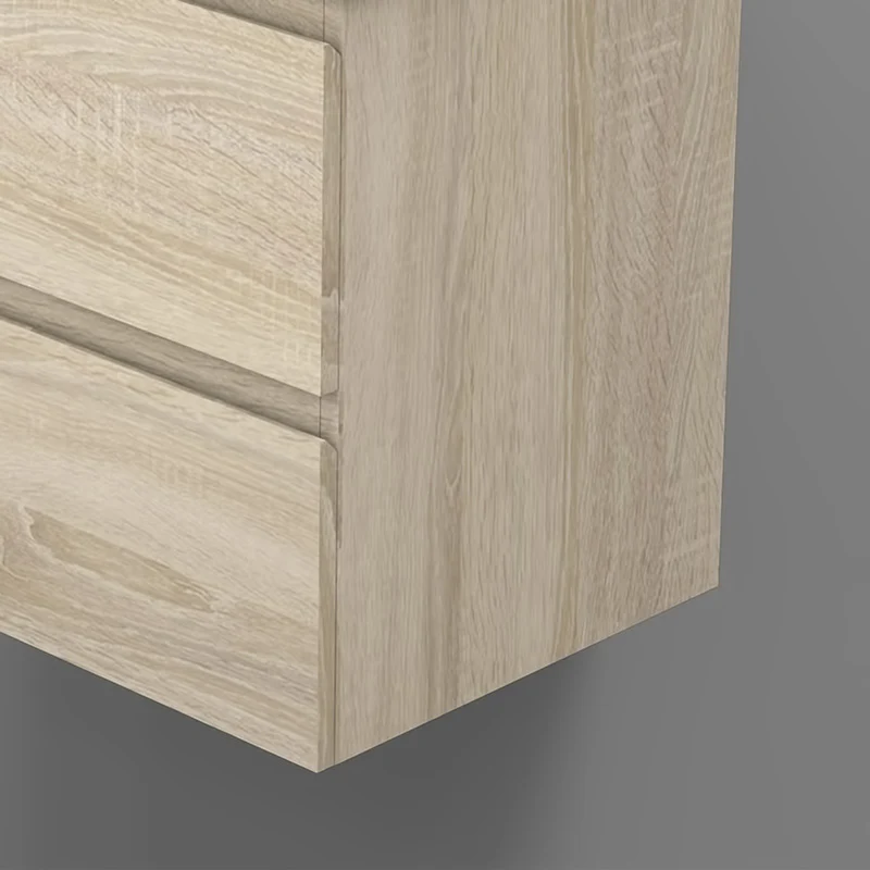 Meuble de salle de bain, sous vasque à suspendre, meuble de rangement MDF à tiroirs avec vasque intégrée, poignée incorporée 50cm 60cm