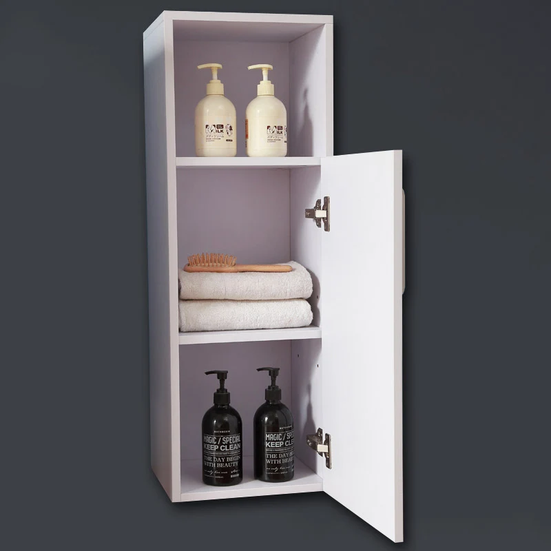 Meuble de salle de bain, colonne de salle de bain, meuble de rangement, placard en MDF Blanc