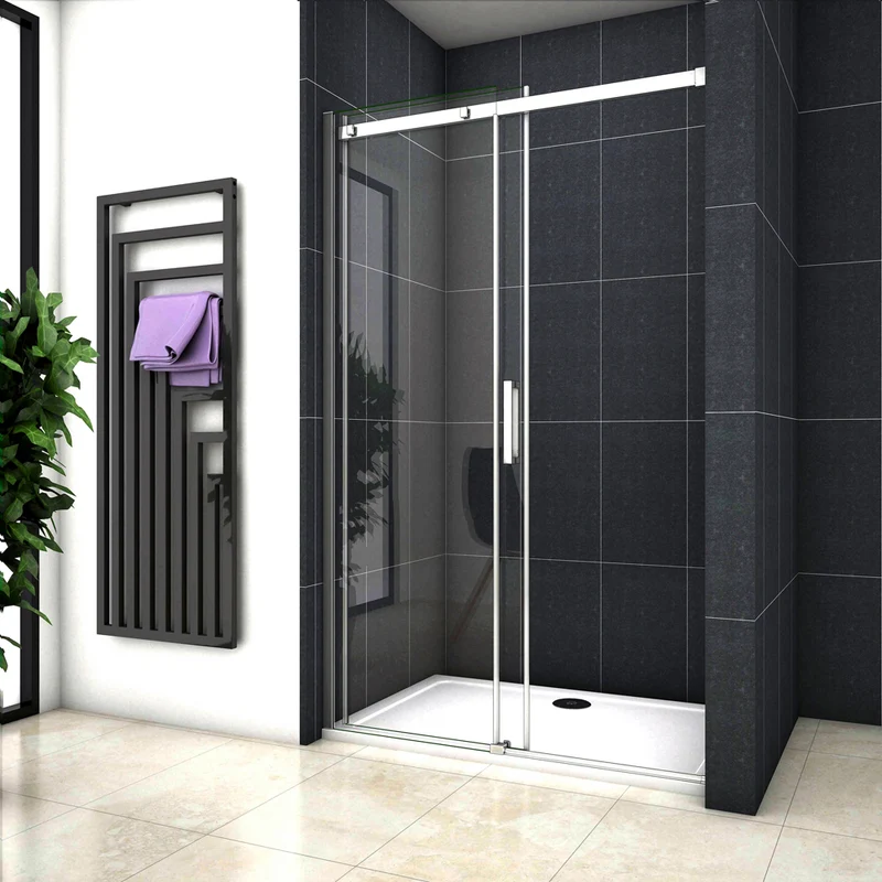Océan Porte de douche porte de douche coulissante en verre anti-calcaire, hauteur:195cm
