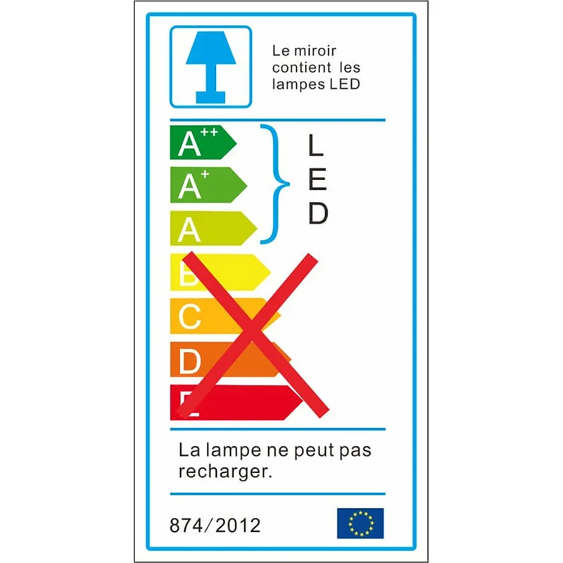 Miroir Led Anti-buée 120x80cm Miroir De Salle De Bain Modèle Classique