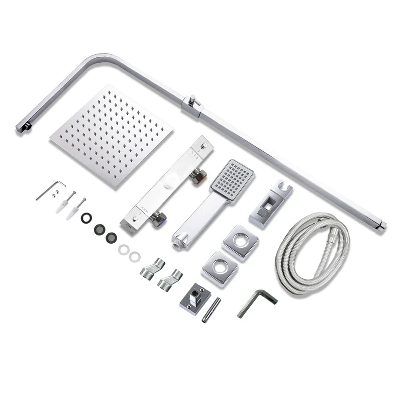 Colonne de douche thermostatique, colonne de douche chromée pour salle de bain,robinet de douche avec douchette/pomme de douche