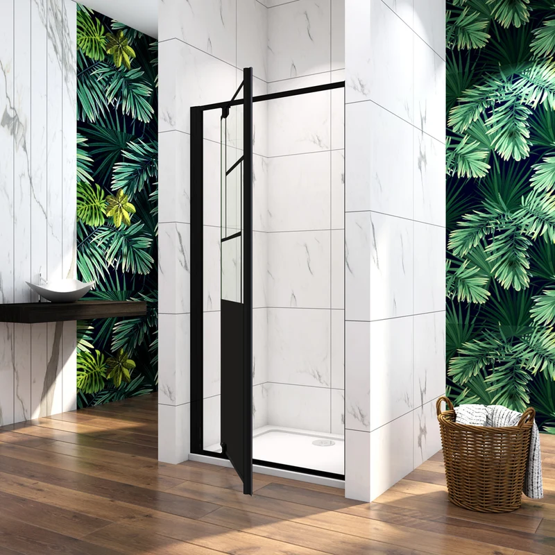 Porte de douche 80-120X200cm en verre securit insinstallation en angle modèle d'Ansa QT9N
