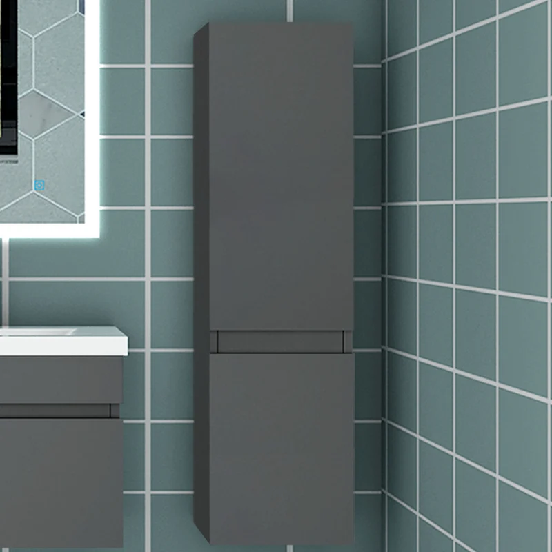 83/110/135,1cm Colonne salle de bain anthracite, Armoire haute étagère de rangement, Meuble de salle de bain