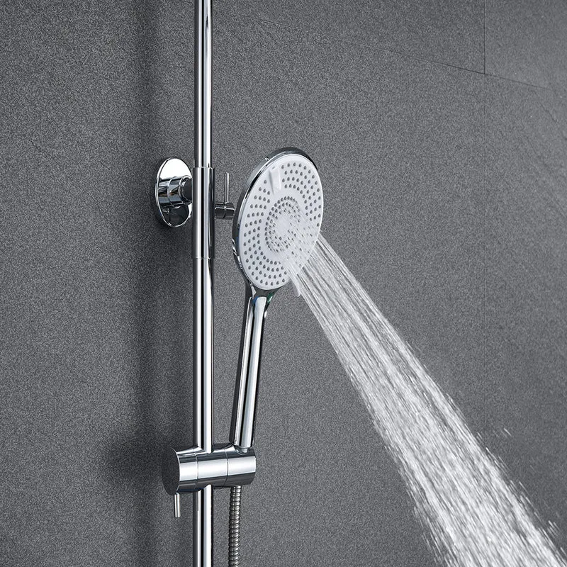 Océan sanitaire Colonne de Douche Thermostatique Ensemble de Système de Douche Rond d’Averse Avec 3 Jets Douche à Main Réglable en Hauteur