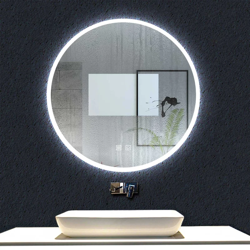 Ocean Miroir Rond Salle de Bain Anti-buée LED de 3 Couleurs