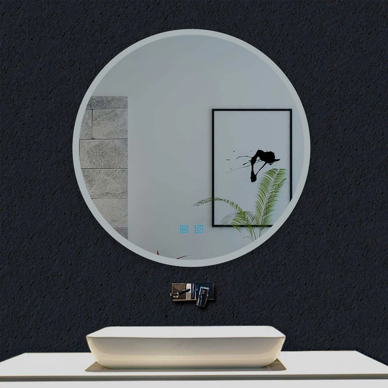 Ocean Miroir Rond Salle de Bain Anti-buée LED de 3 Couleurs