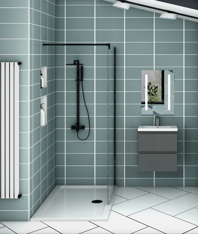 50cm Meuble salle de bain avec deux tiroirs et vasque artificielle