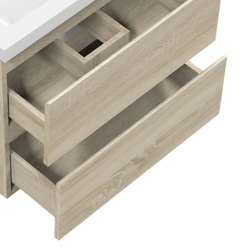 50cm Meuble salle de bain avec deux tiroirs et vasque artificielle