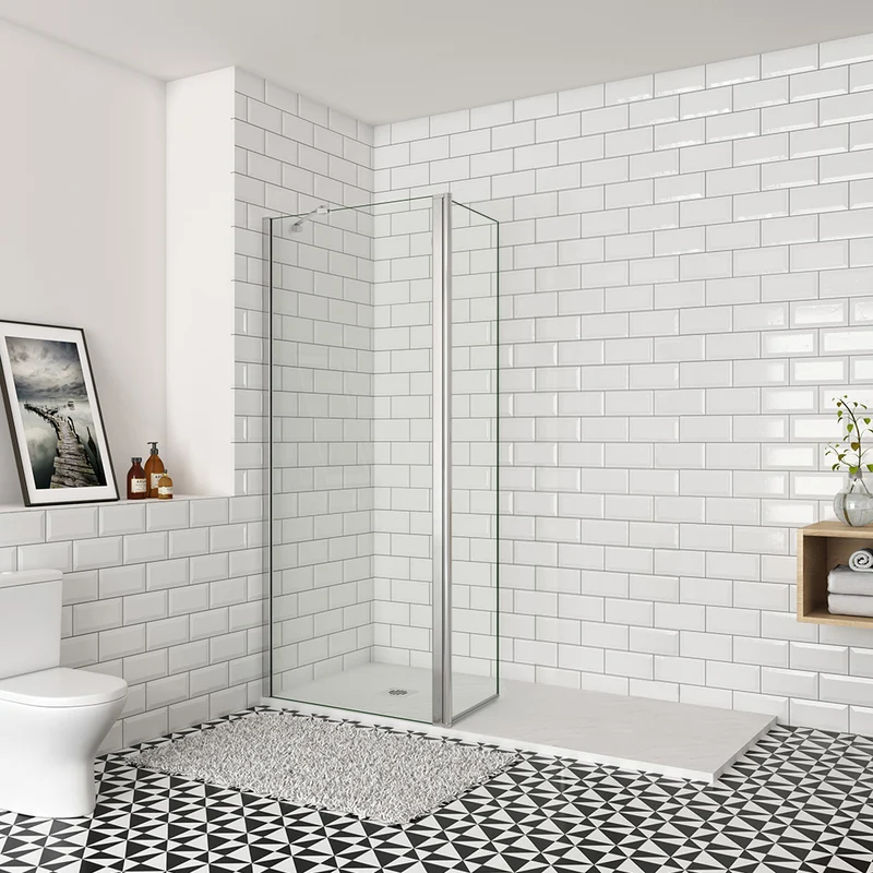 Océan paroi de douche 50-160cm + paroi latérale à l'italienne 50cm avec un retour pivotant et une barre stabilisateur 45cm
