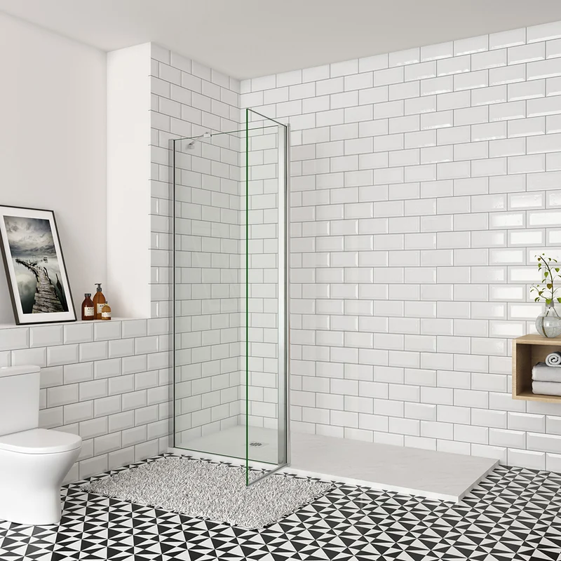 Océan paroi de douche 50-160cm + paroi latérale à l'italienne 50cm avec un retour pivotant et une barre stabilisateur 45cm