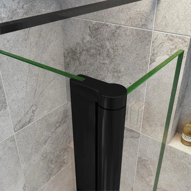 Océan Paroi de douche noire avec volet pivotant 30 / 40 cm modèle d' Itaroi avec une barre extensible 73-120cm