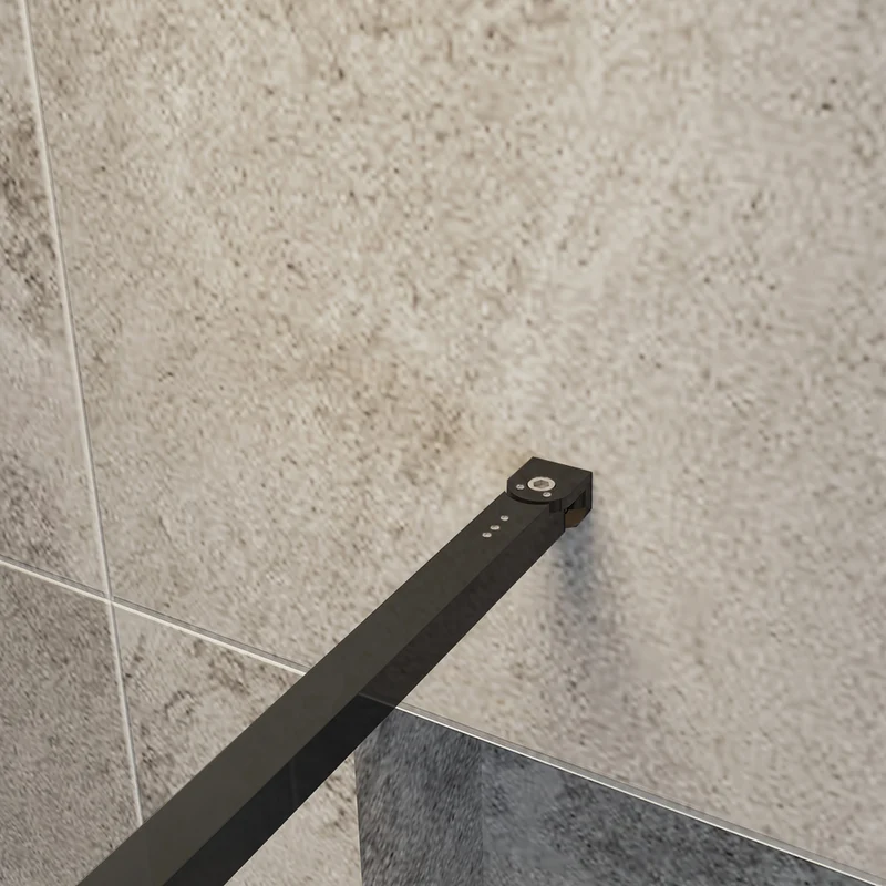 Océan Paroi de douche noire avec volet pivotant 30 / 40 cm modèle d' Itaroi avec une barre extensible 73-120cm