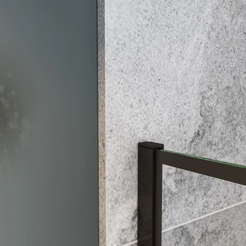 Océan Paroi de douche noire avec volet pivotant 30 / 40 cm modèle d' Itaroi avec une barre extensible 70-120cm