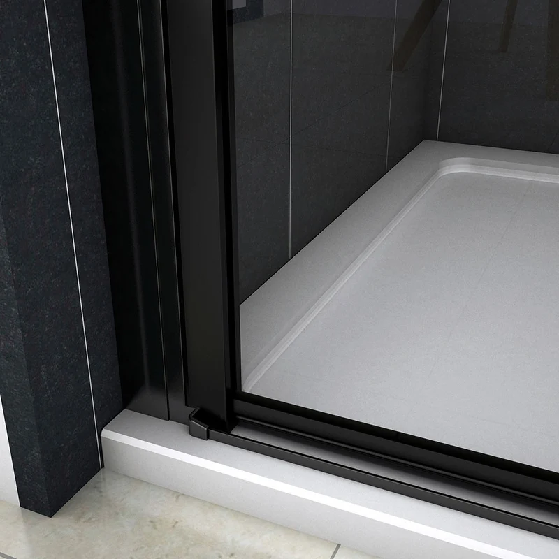 Océan Porte de douche pivotante noire 80 / 90 / 100 x 200cm profité noir et 8mm anti-calcaire