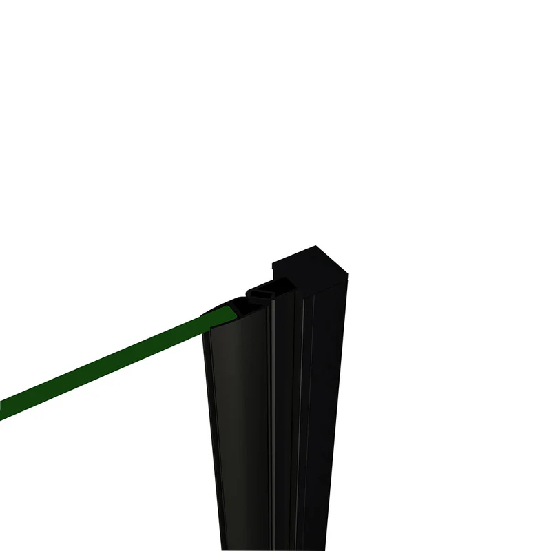 Océan Porte de douche pivotante noire 80 / 90 / 100 x 200cm profité noir et 8mm anti-calcaire