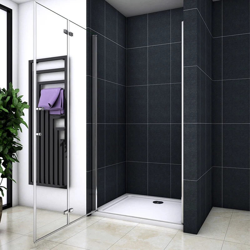 Océan Porte de douche pivotante 185cm porte de douche pilante en verre anti-calcaire