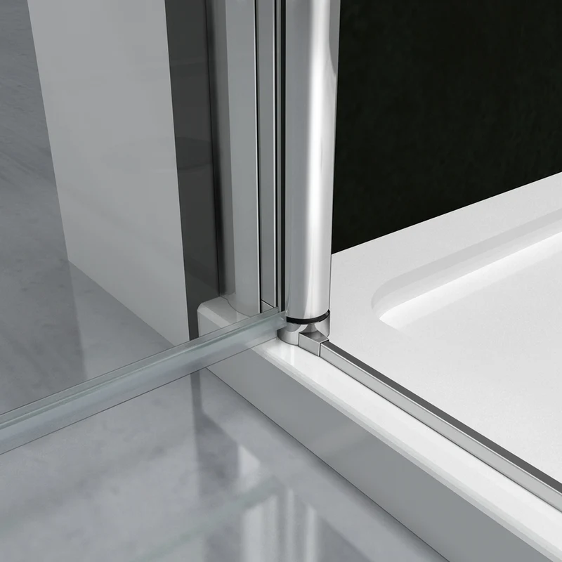 Océan Porte de douche pivotante installation en niche avec 6mm verre anti-calcaire