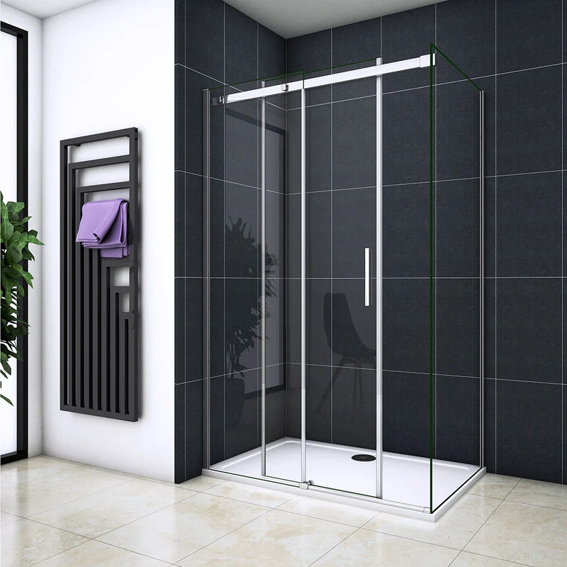 Océan Cabine de douche 110-140 x 70-90 x195cm porte de douche coulissante en verre anti-calcaire