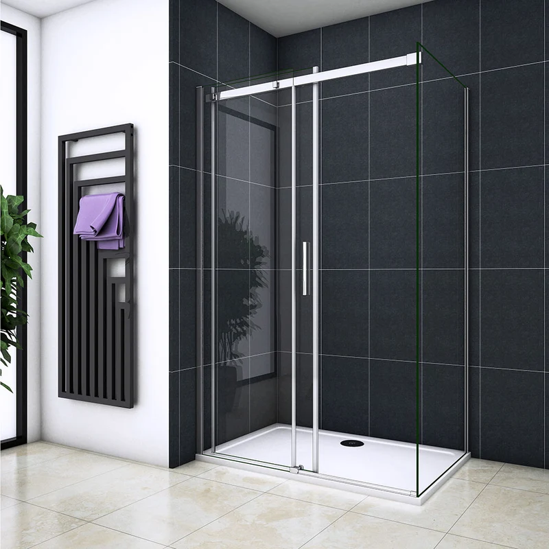 Océan Cabine de douche 110-140 x 70-90 x195cm porte de douche coulissante en verre anti-calcaire