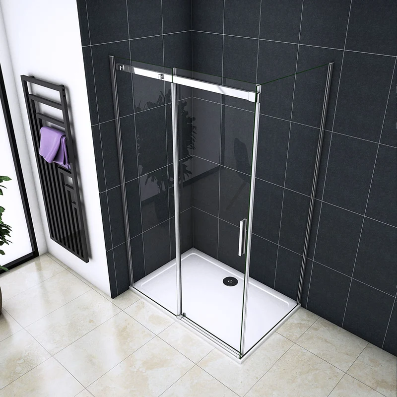 Océan Cabine de douche 110-140 x 70-90 x195cm porte de douche coulissante en verre anti-calcaire