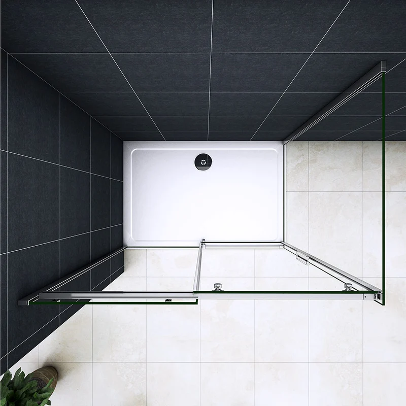 Océan Cabine de douche 110-140 x 70-90 x195cm porte de douche coulissante en verre anti-calcaire