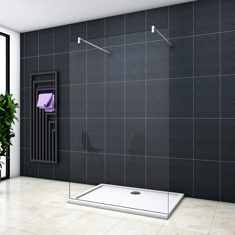 Océan Paroi de douche 78-158 x200cm paroi de douche à l'italienne avec les 2 barres de stabilisations