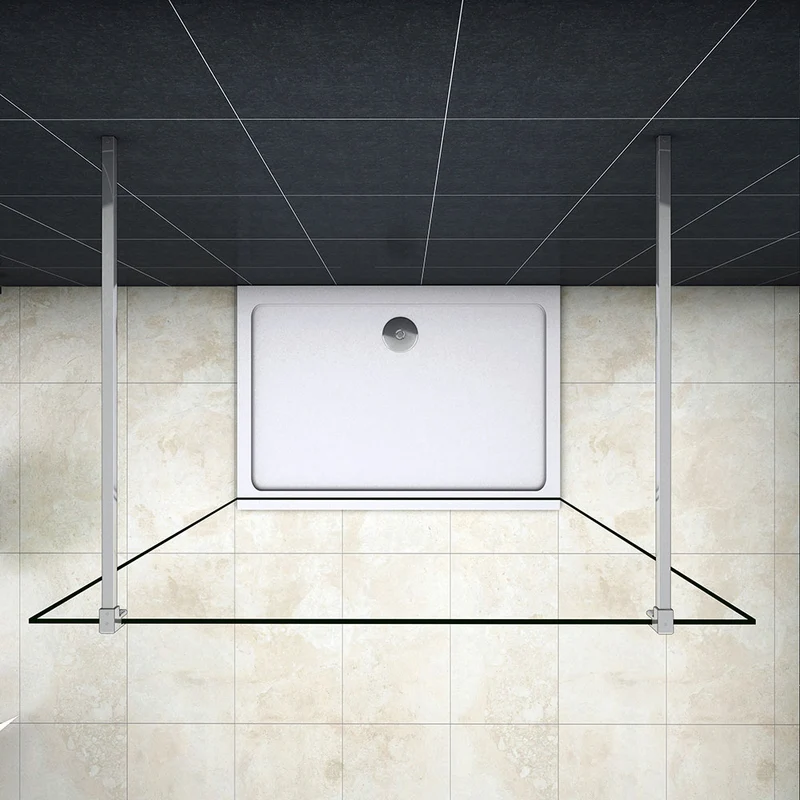 Océan Paroi de douche 78-158 x200cm paroi de douche à l'italienne avec les 2 barres de stabilisations