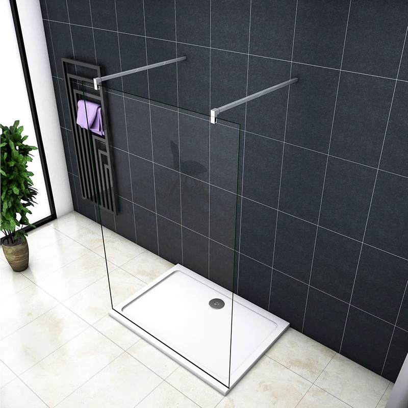 Océan Paroi de douche 78-158 x200cm paroi de douche à l'italienne avec les 2 barres de stabilisations
