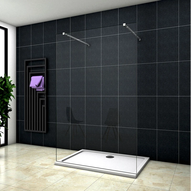 Océan Paroi de douche 78-158 x200cm paroi de douche à l'italienne contre un mur livré 2 barres de fixations