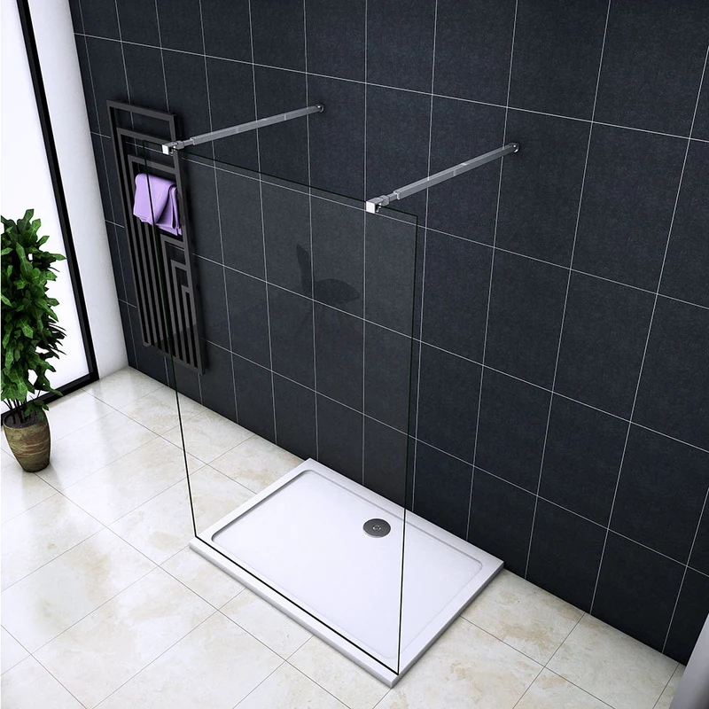 Océan Paroi de douche 78-158 x200cm paroi de douche à l'italienne contre un mur livré 2 barres de fixations