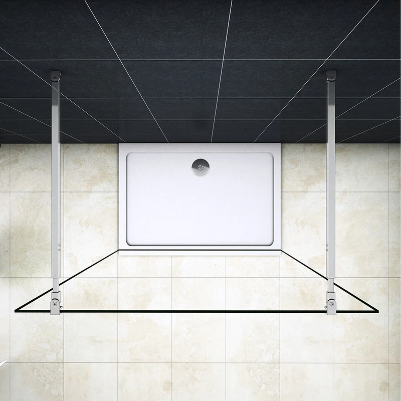 Océan Paroi de douche 78-158 x200cm paroi de douche à l'italienne contre un mur livré 2 barres de fixations