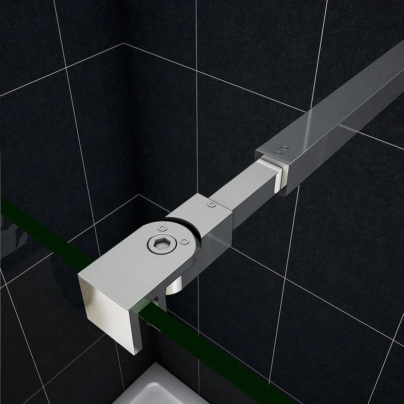 Océan Paroi de douche 78-158 x200cm paroi de douche à l'italienne contre un mur livré 2 barres de fixations