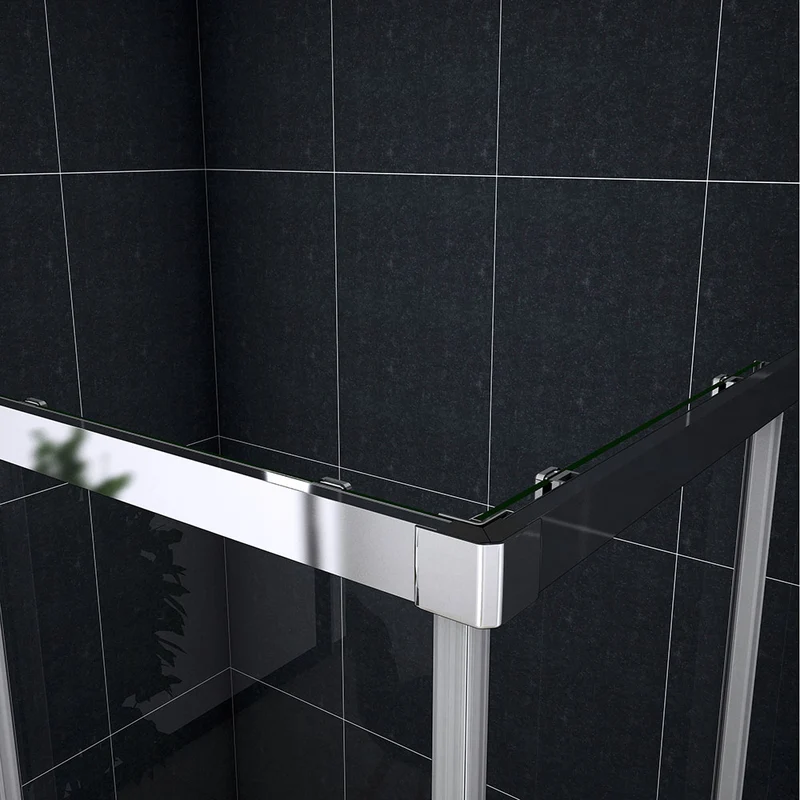 Cabine de douche 195cm en 6mm verre anticalcaire porte de douche coulissante l'accès d'angle
