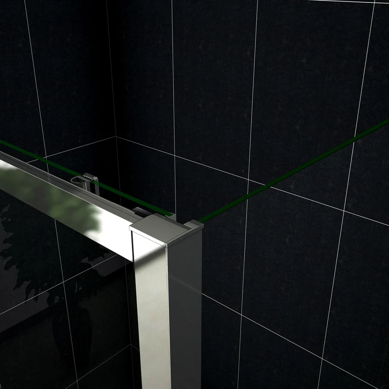 Cabine de douche 140-160 x70x190cm porte de douche à l'accès au centre + paroi latérale