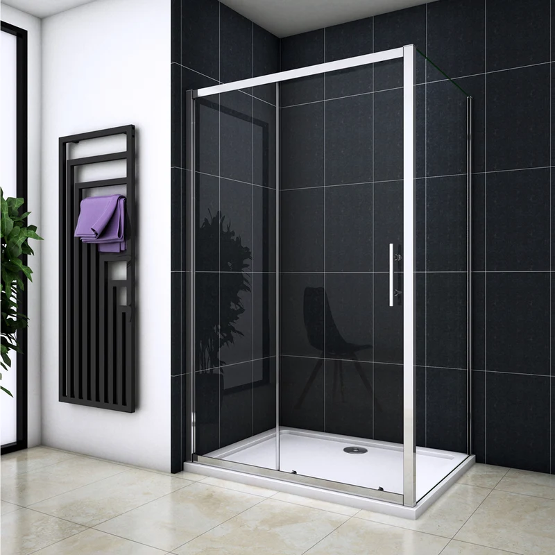 Cabine de douche 100-130 x 70-90 x 190cm porte de douche + paroi latérale