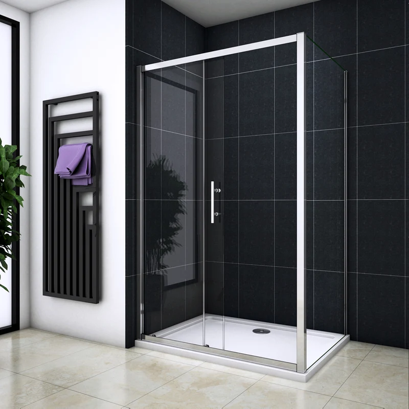 Cabine de douche 100-130 x 70-90 x 190cm porte de douche + paroi latérale