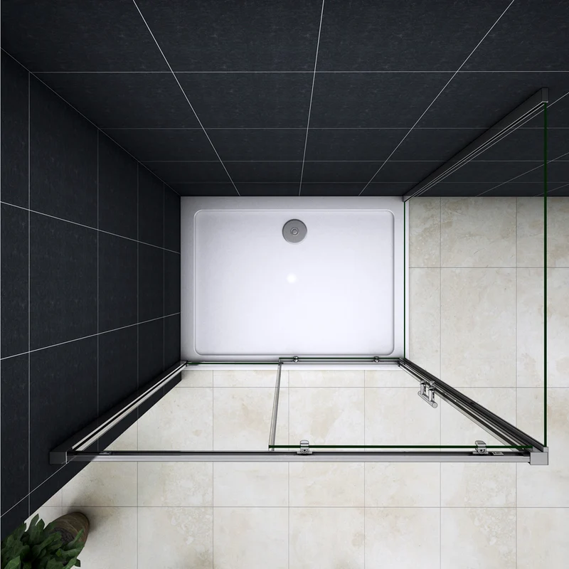 Cabine de douche 100-130 x 70-90 x 190cm porte de douche + paroi latérale