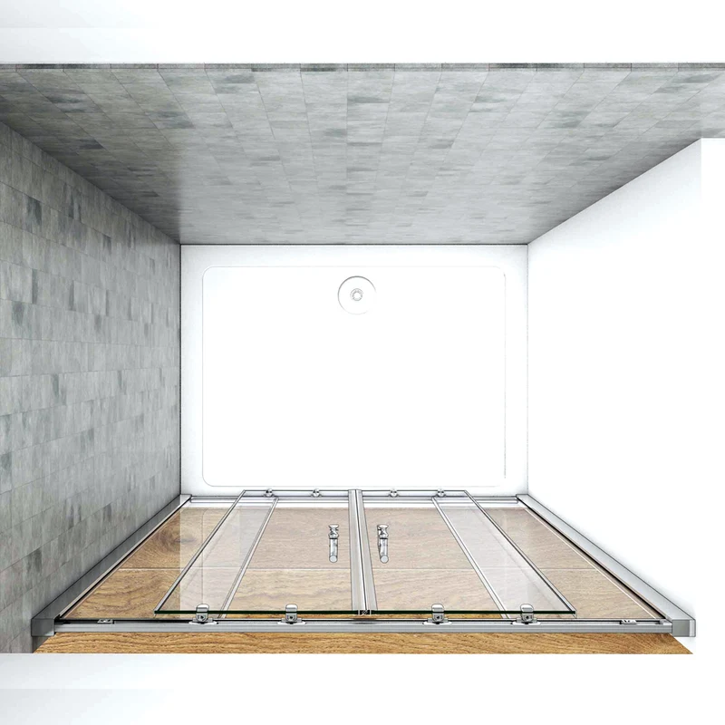 Porte de douche coulissante 140x190cm en niche l'accès au centre Océan