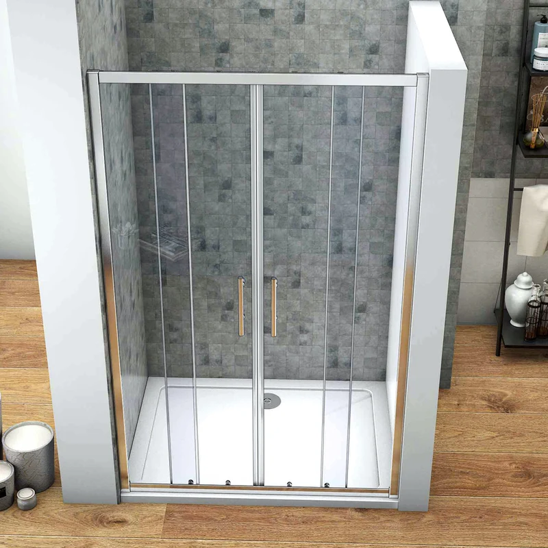 Porte de douche coulissante 140x190cm en niche l'accès au centre Océan