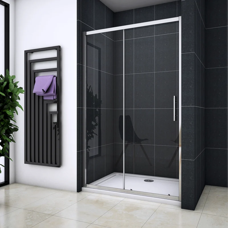 Porte de douche coulissante 100-140 x190cm en niche porte de douche Océan