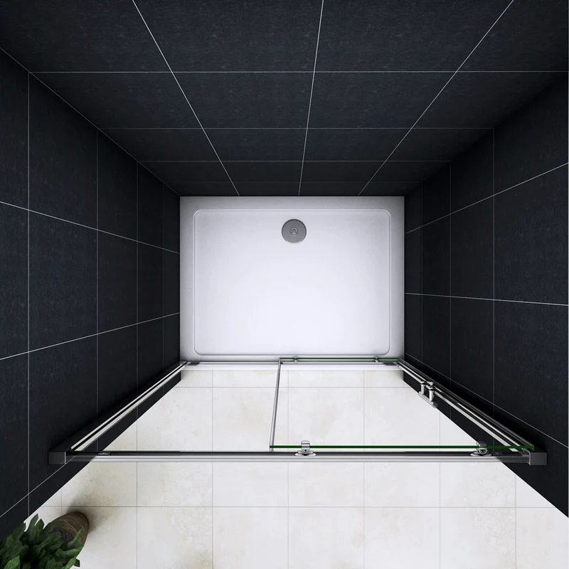 Porte de douche coulissante 100-140 x190cm en niche porte de douche Océan